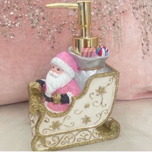 NWT Pink Santa’s Sleigh Holiday Soap/Lotion Pump - Picture 10 of 11